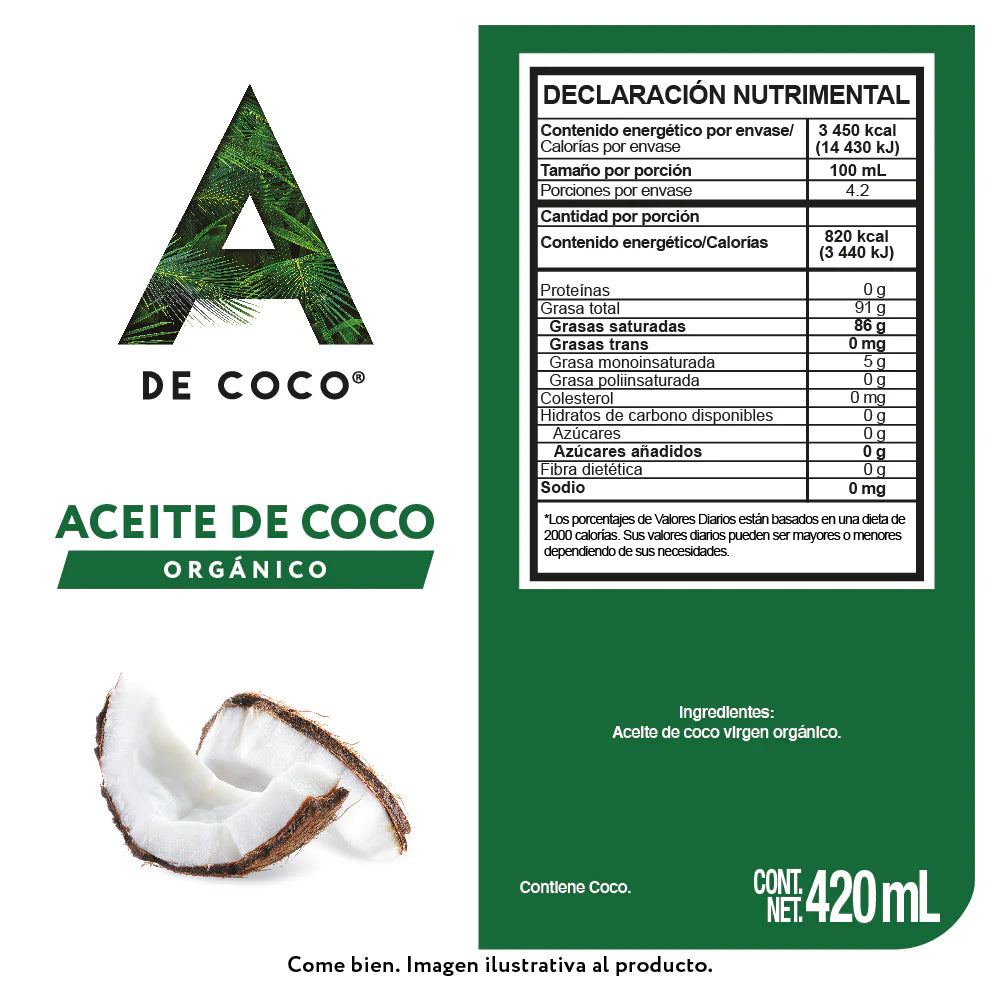 Aceite de coco orgánico 420ml