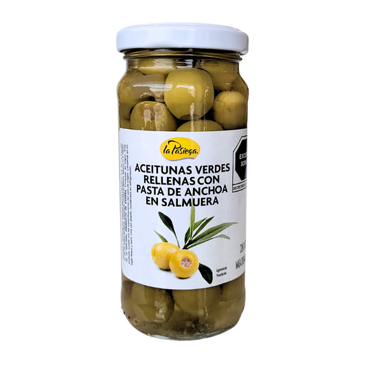 Aceitunas rellenas con pasta de anchoa Pasiega 12/230 gr