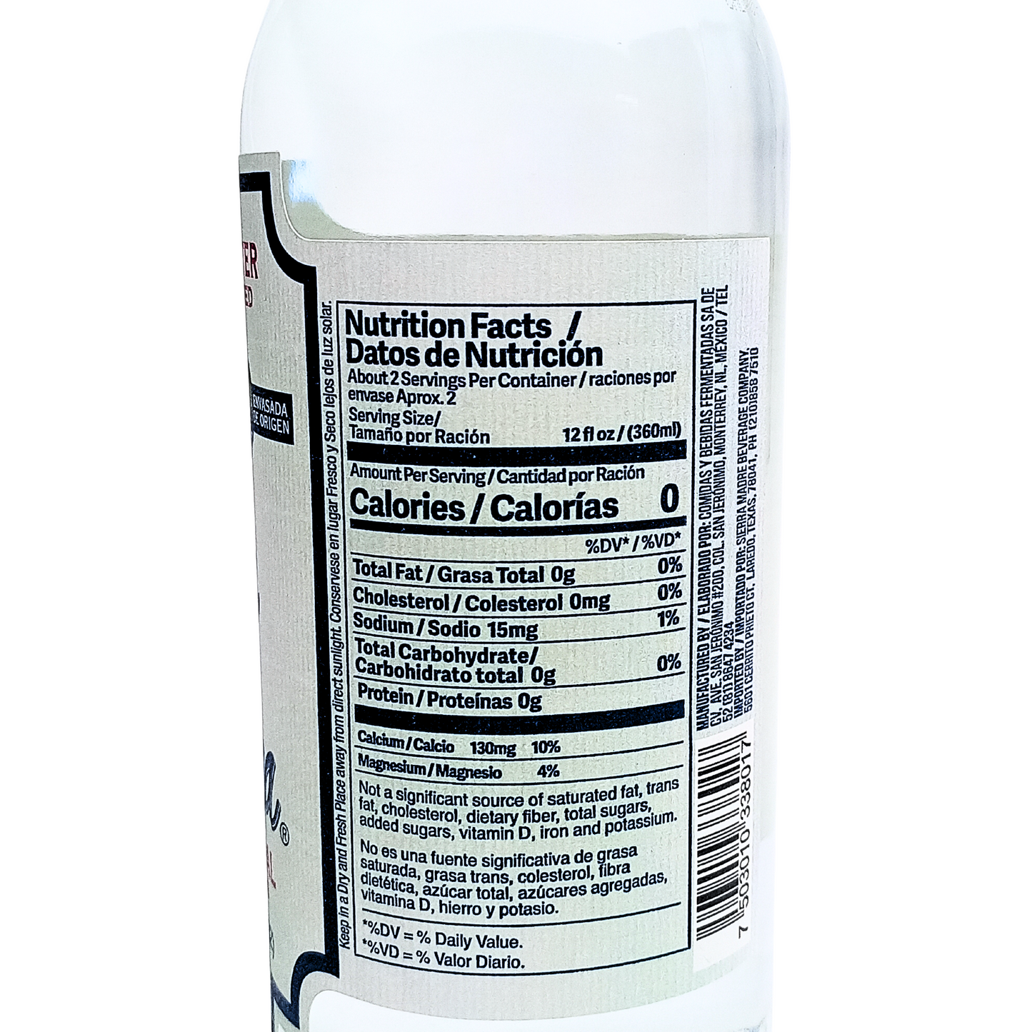 Agua natural sin gas Monterrey Agua de Piedra 600 ml (12pz)