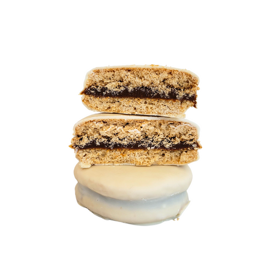Alfajor artesanal chocolate blanco