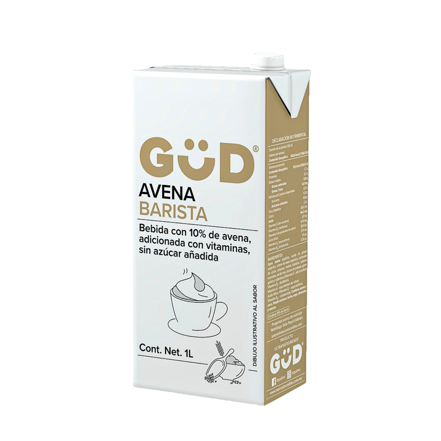 Alimento avena barista sin azúcar Slim 1l
