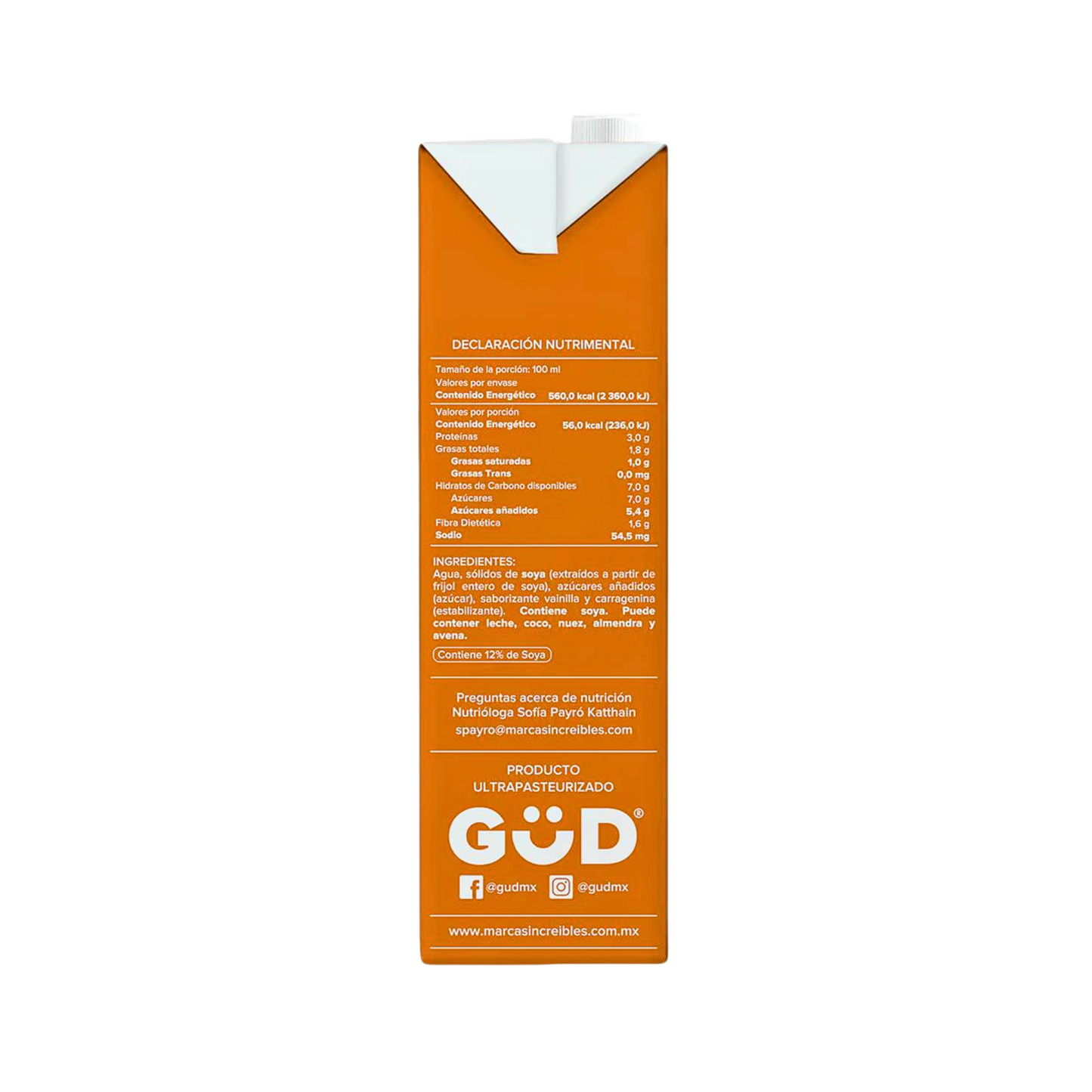 Alimento Orgánica soya GÜD 1 lt va barista