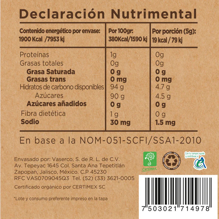 azucar de coco orgánica 500 gr