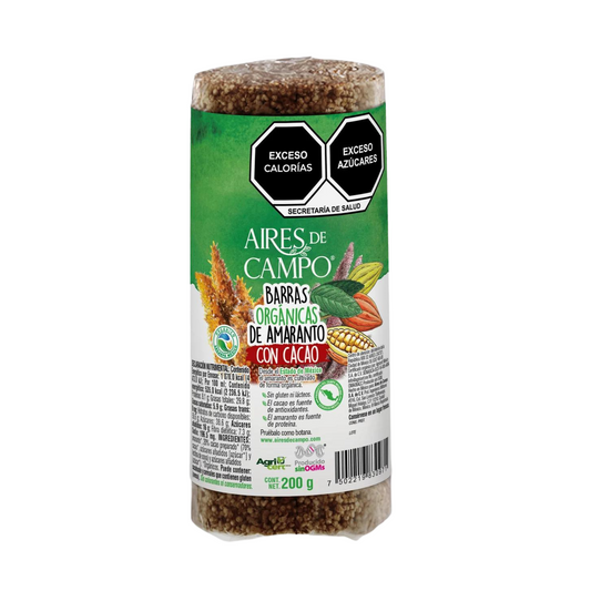 Barras amaranto con chocolate orgánico 200gr