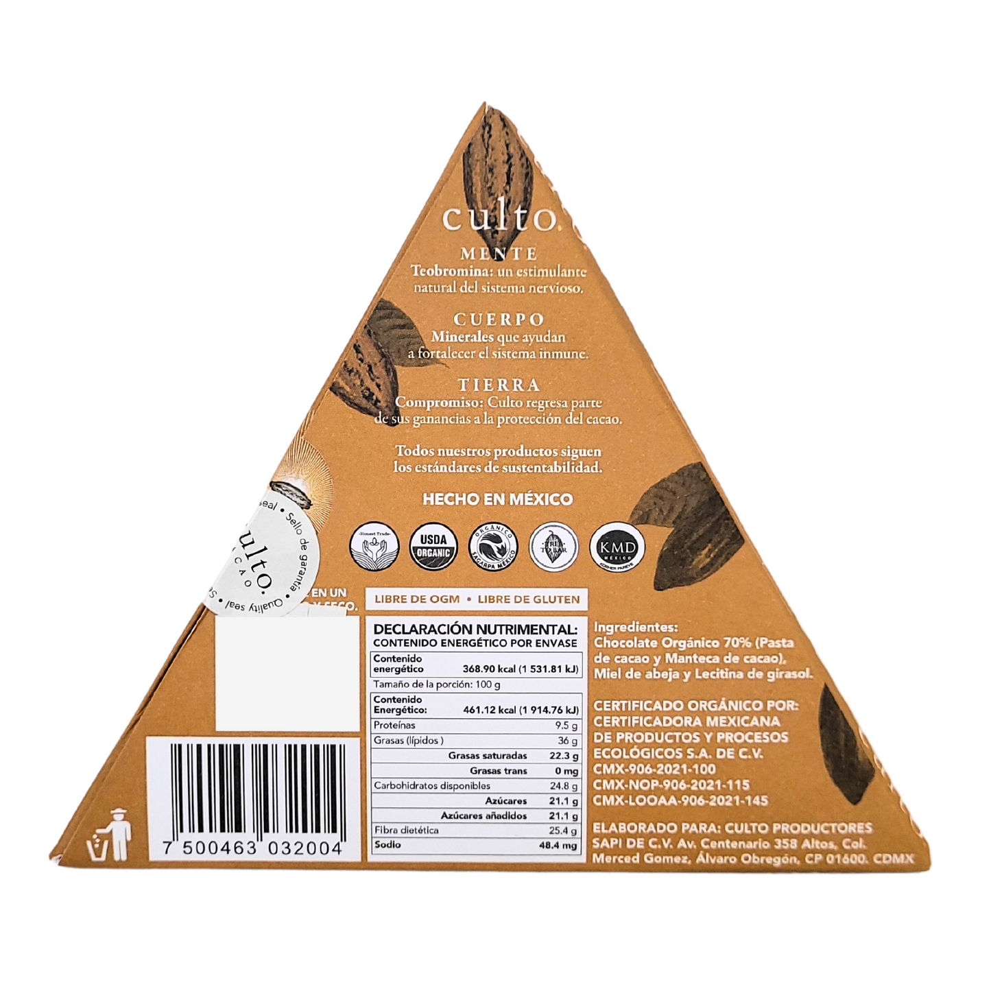 Barra de chocolate 70% cacao de 80 gr