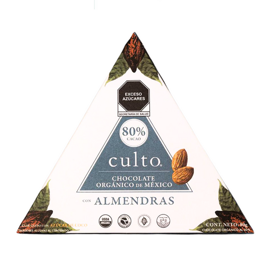 Barra de chocolate 80% con almendra - 80gr