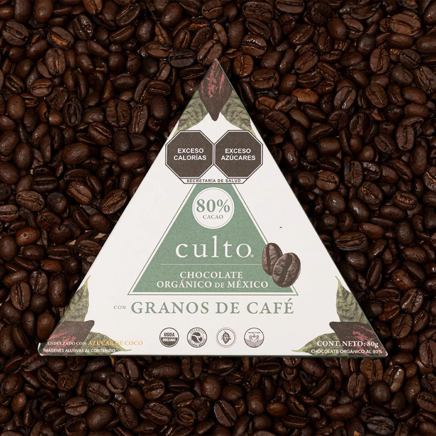 Barra de chocolate 80% con café - 80gr