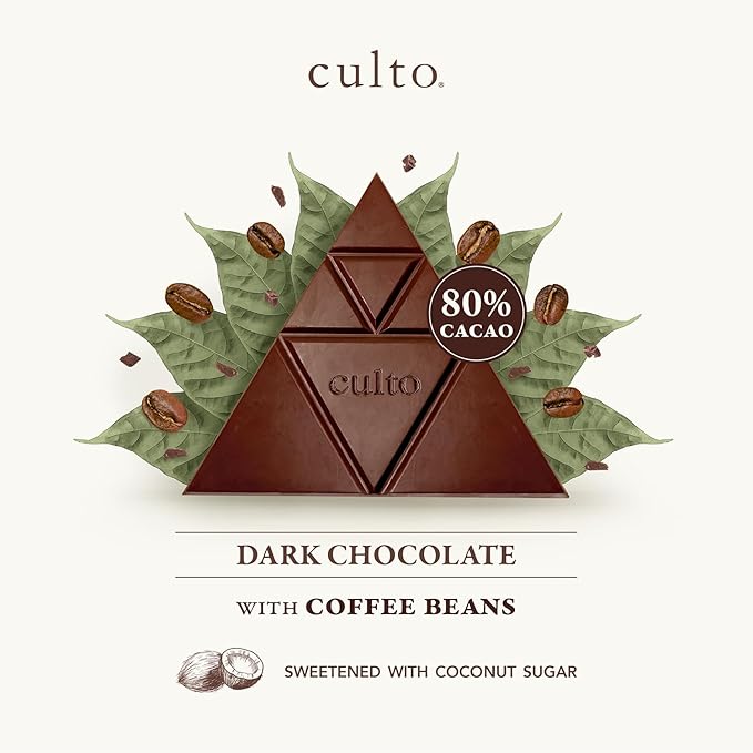 Barra de chocolate 80% con café - 80gr