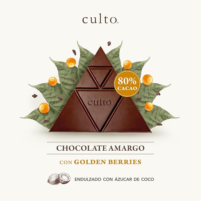 Barra de chocolate 80% con Golden berry - 80gr