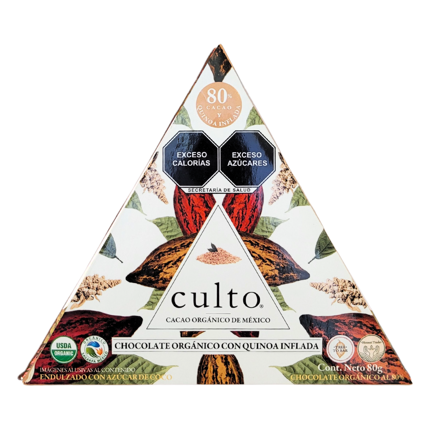 Barra de chocolate 80% con quinoa - 80gr