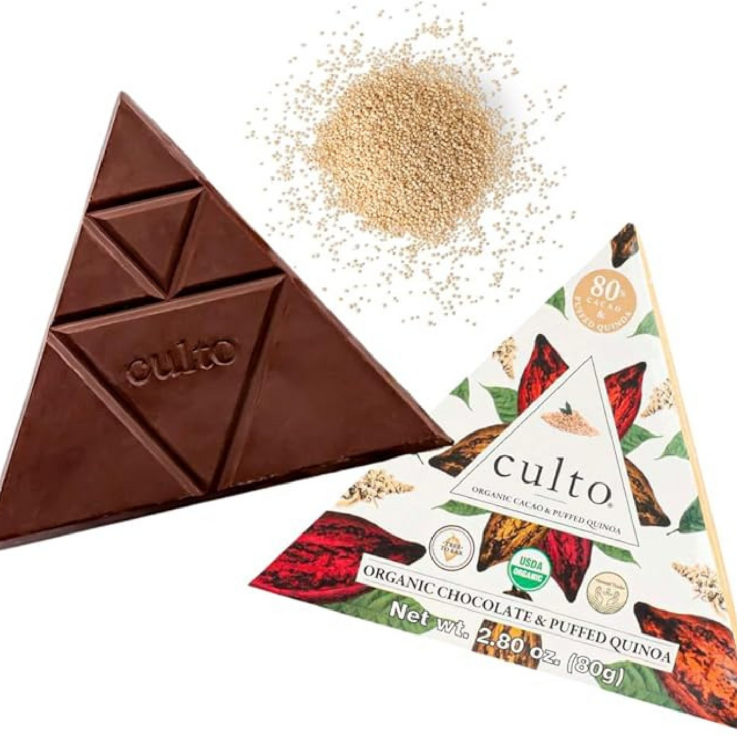 Barra de chocolate 80% con quinoa - 80gr