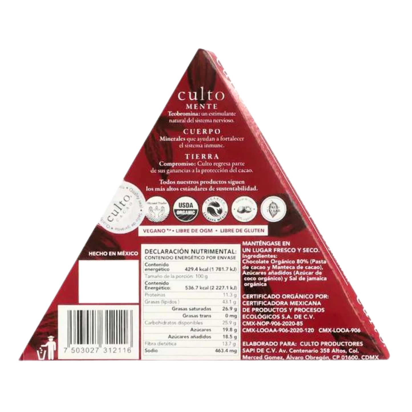 Barra de chocolate 80% con Sal jamaica - 80gr