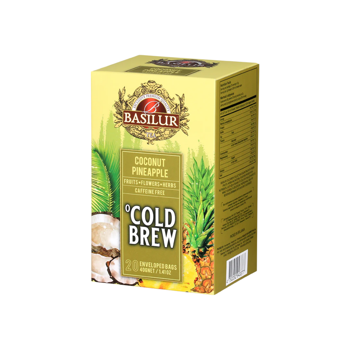 Té frío-cold brew piña y coco 20pz