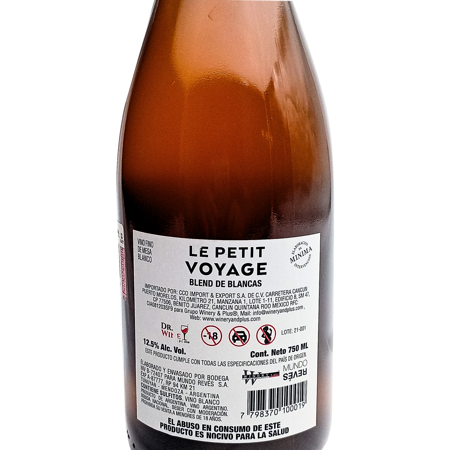 Blend The Blanc natural vino blanco Le Petit Voyage 750 ml