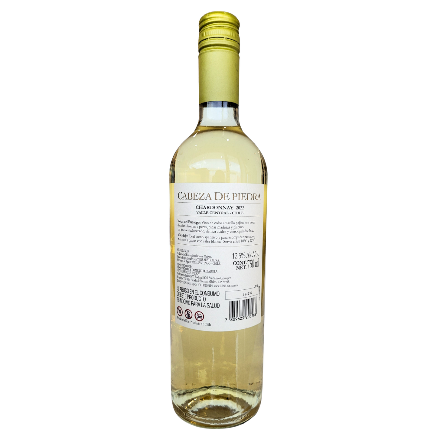 Cabeza de Piedra Chardonnay vino blanco 750ml