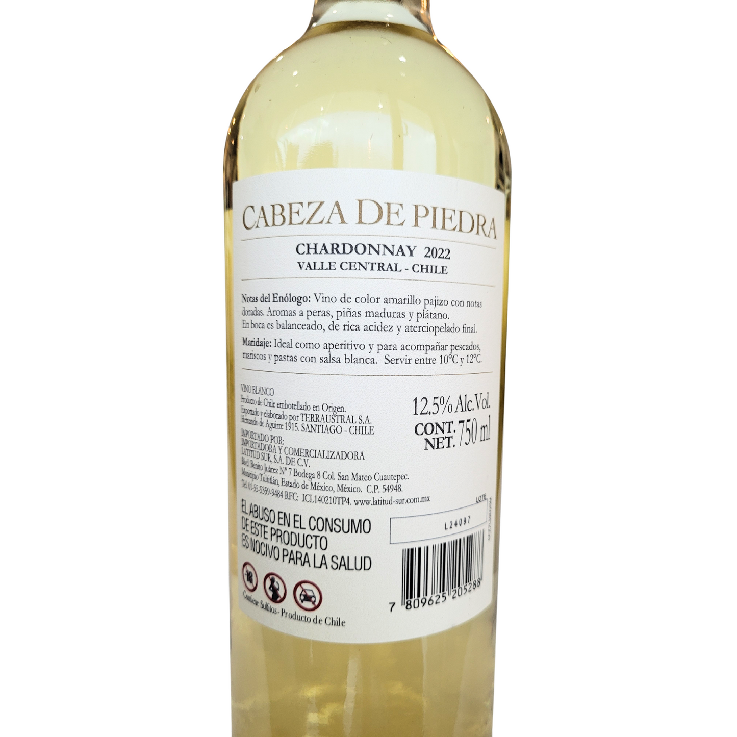 Cabeza de Piedra Chardonnay vino blanco 750ml