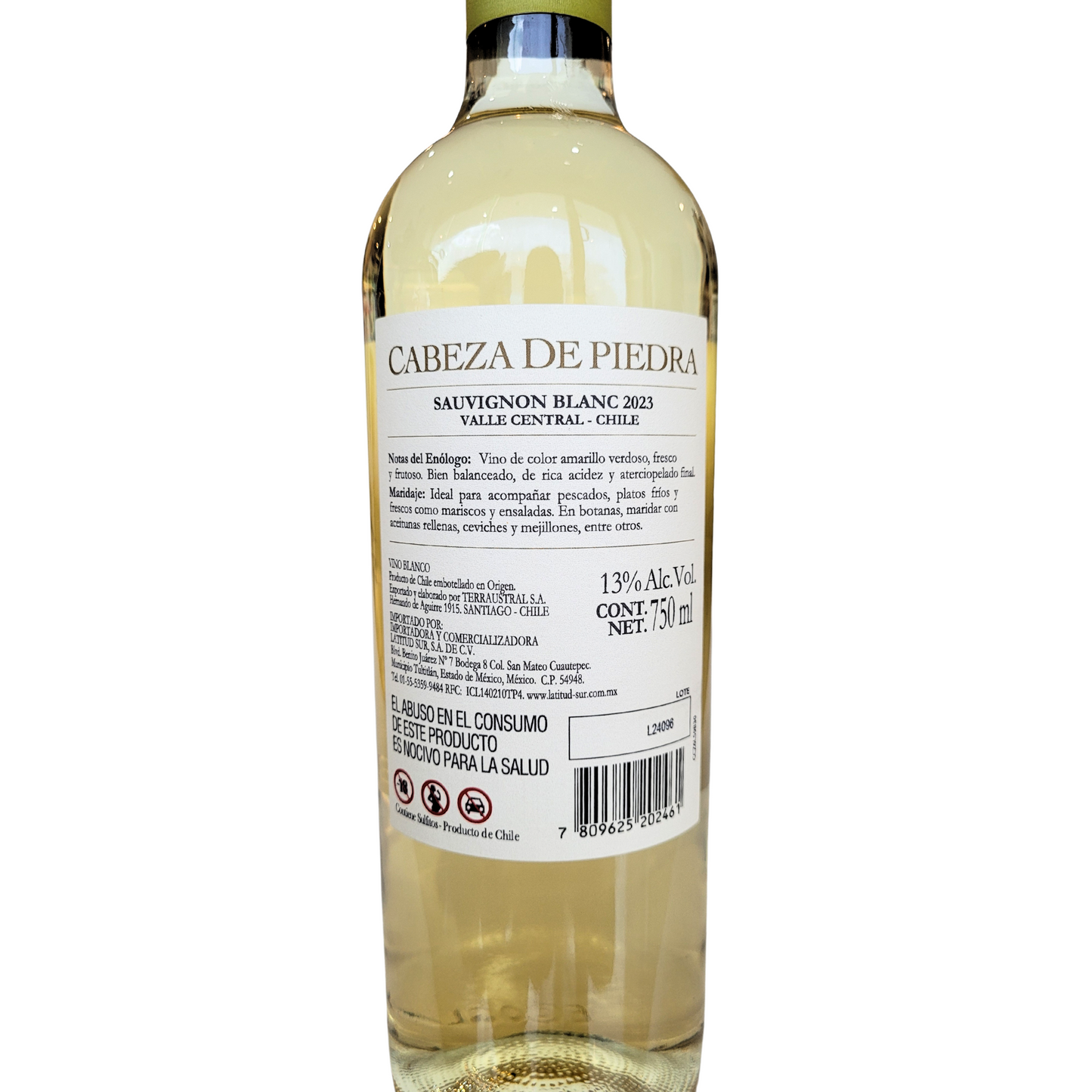 Cabeza de Piedra Sauvignon vino blanco 750ml