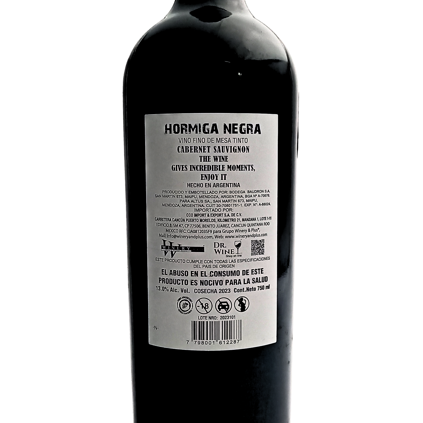 Hormiga Negra Cabernet Sauvignon vino tinto 750 ml