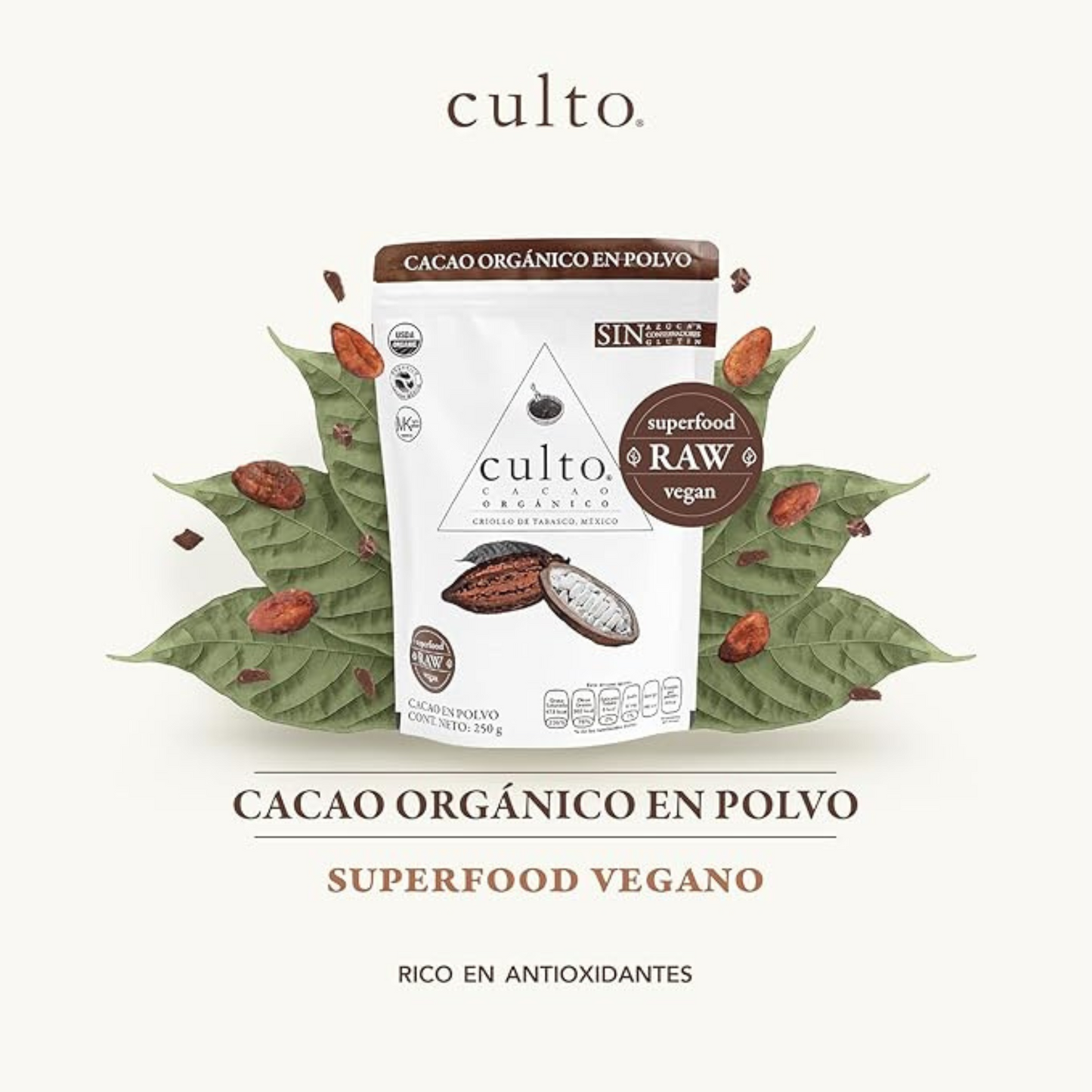Cacao natural 100% de 250 gr