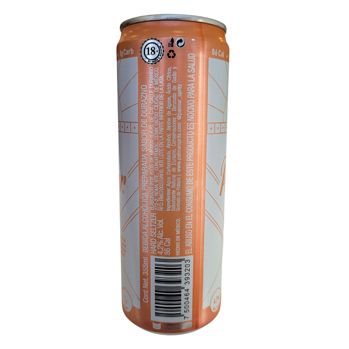 Palmar hard seltzer durazno 335ml