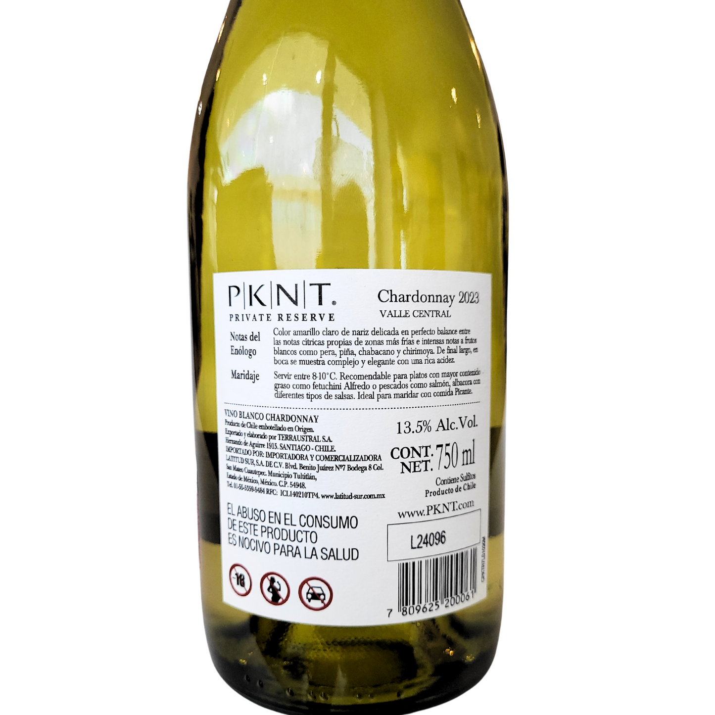 PKNT Reserva Chardonnay vino blanco 750ml
