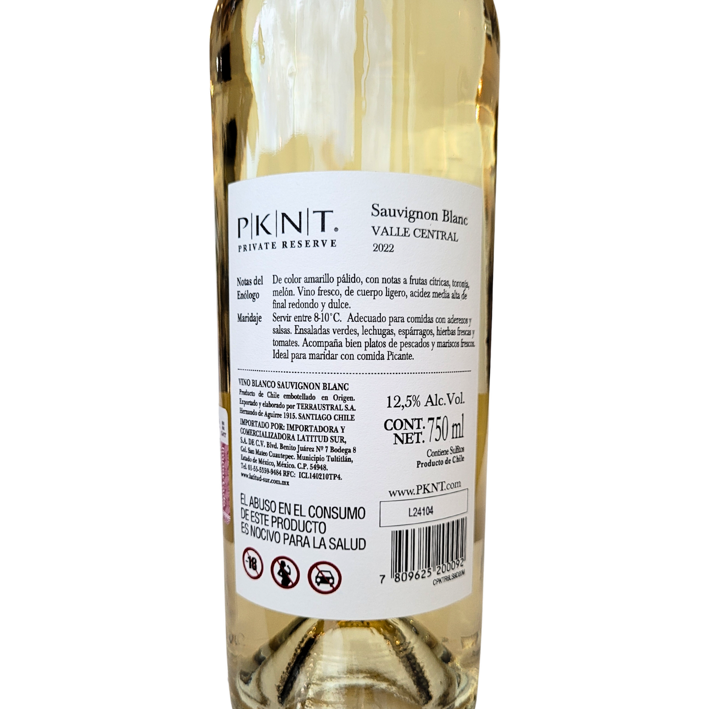 PKNT Sauvignon vino blanco 750ml