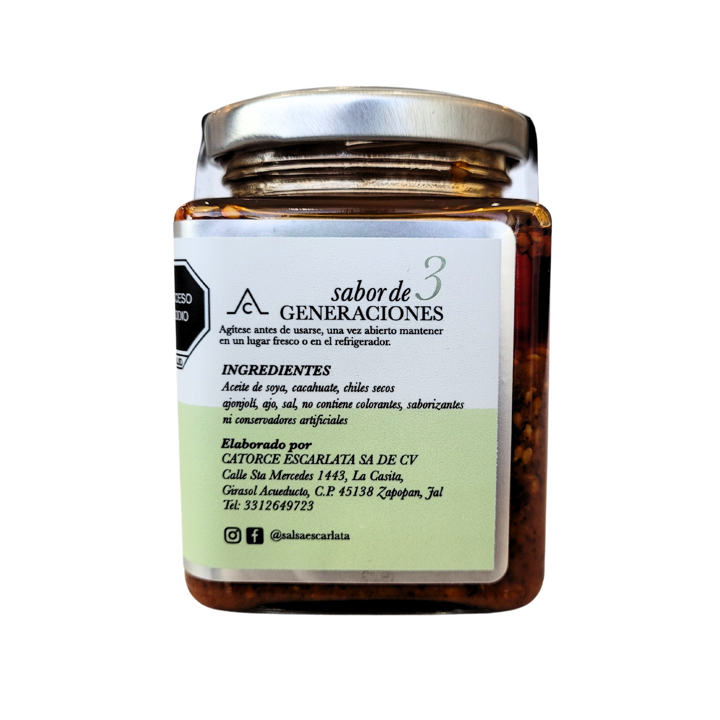 salsa macha escarlata cacahuate 180 gr