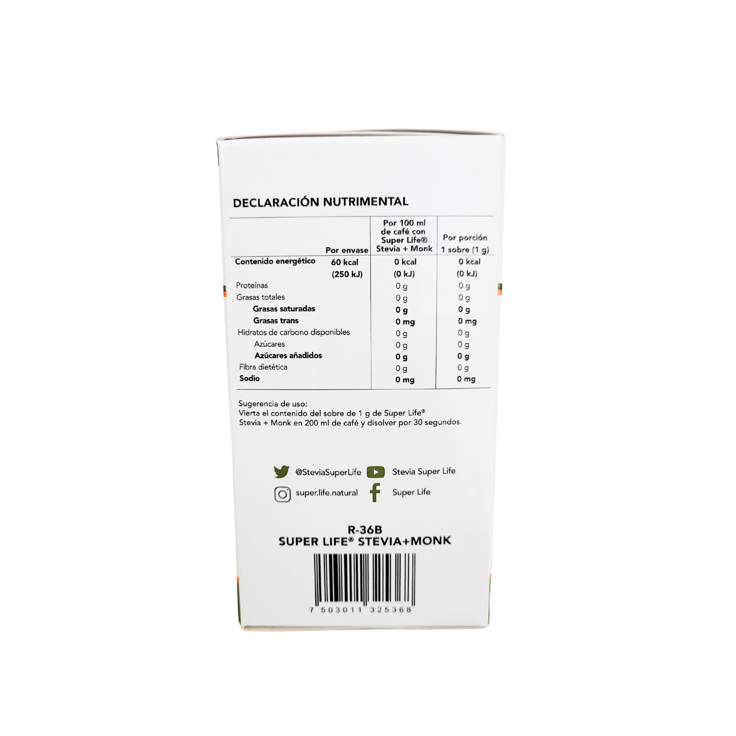 Stevia con frutos del monje 30 sob