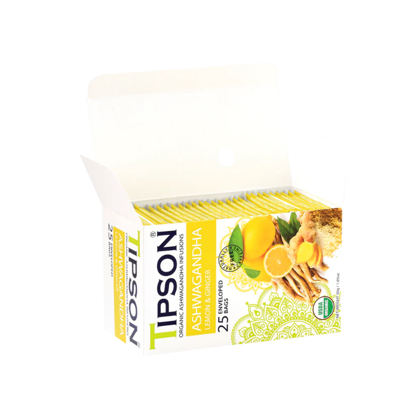 Infusión ashwagandha limón y jengibre 25 sobres