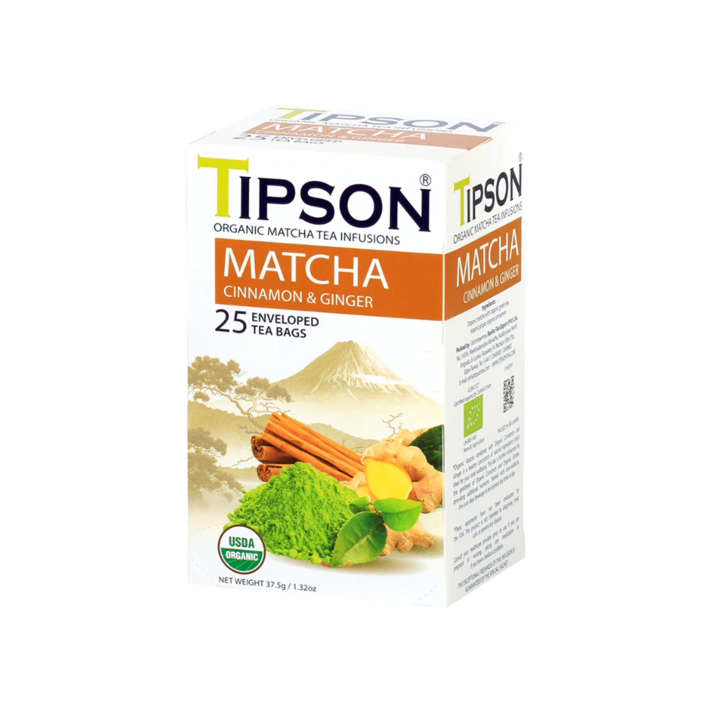 Infusión matcha canela y jengibre 25 sobres