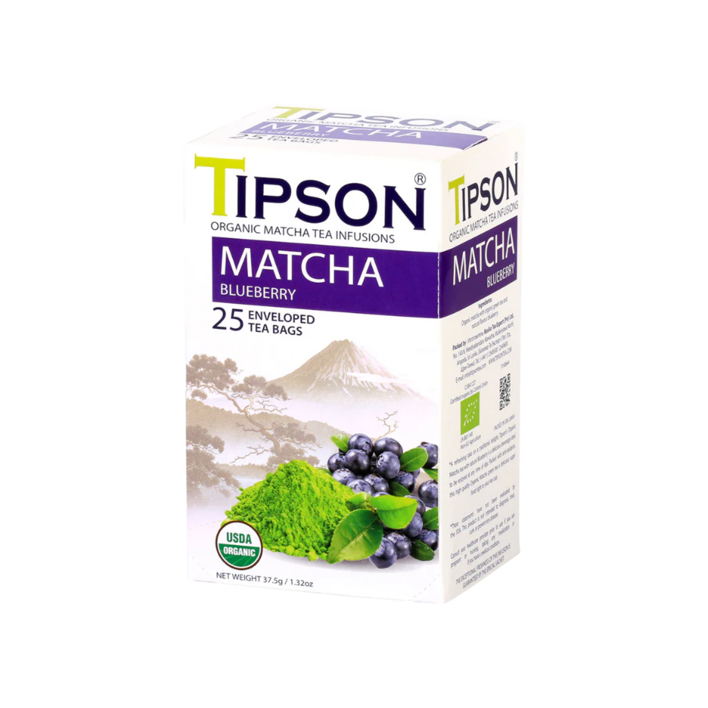 Infusión orgánica de matcha y arándano 25 sobres