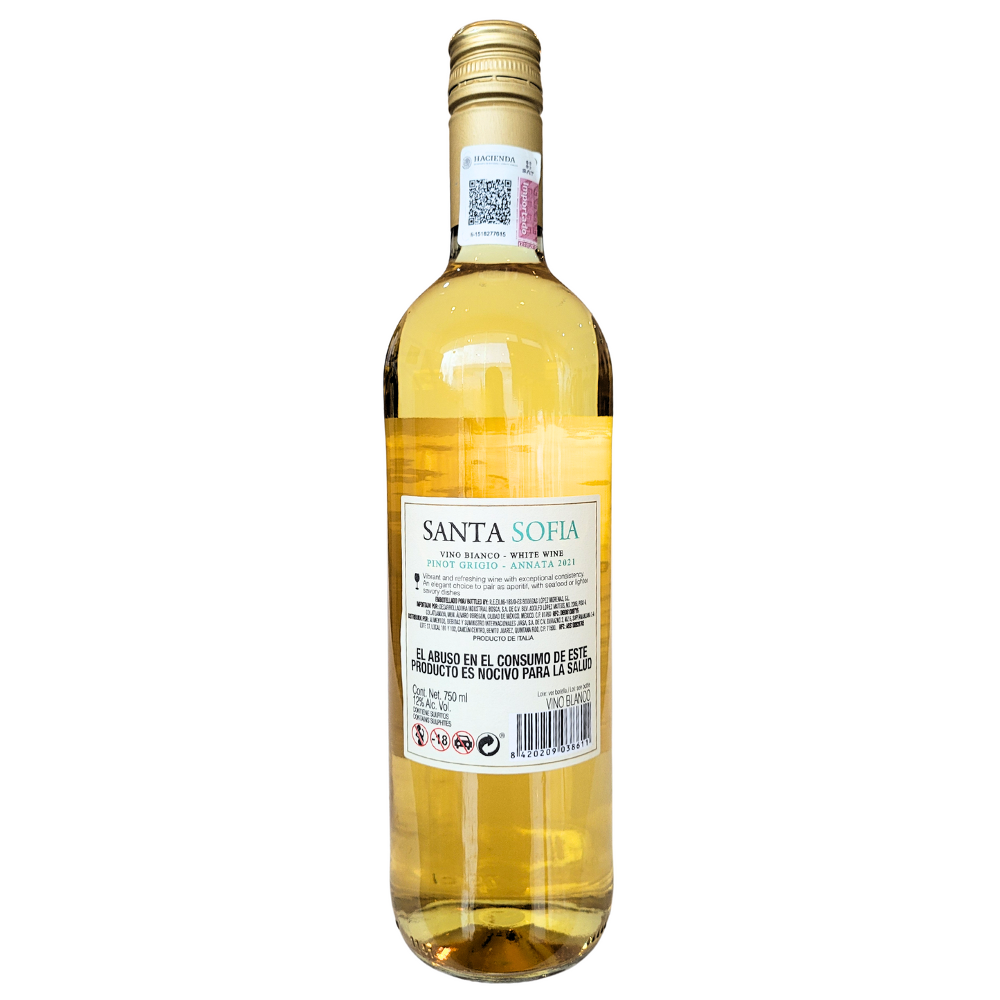 Vino Santa Sofia Pinot Grigio vino blanco 750ml