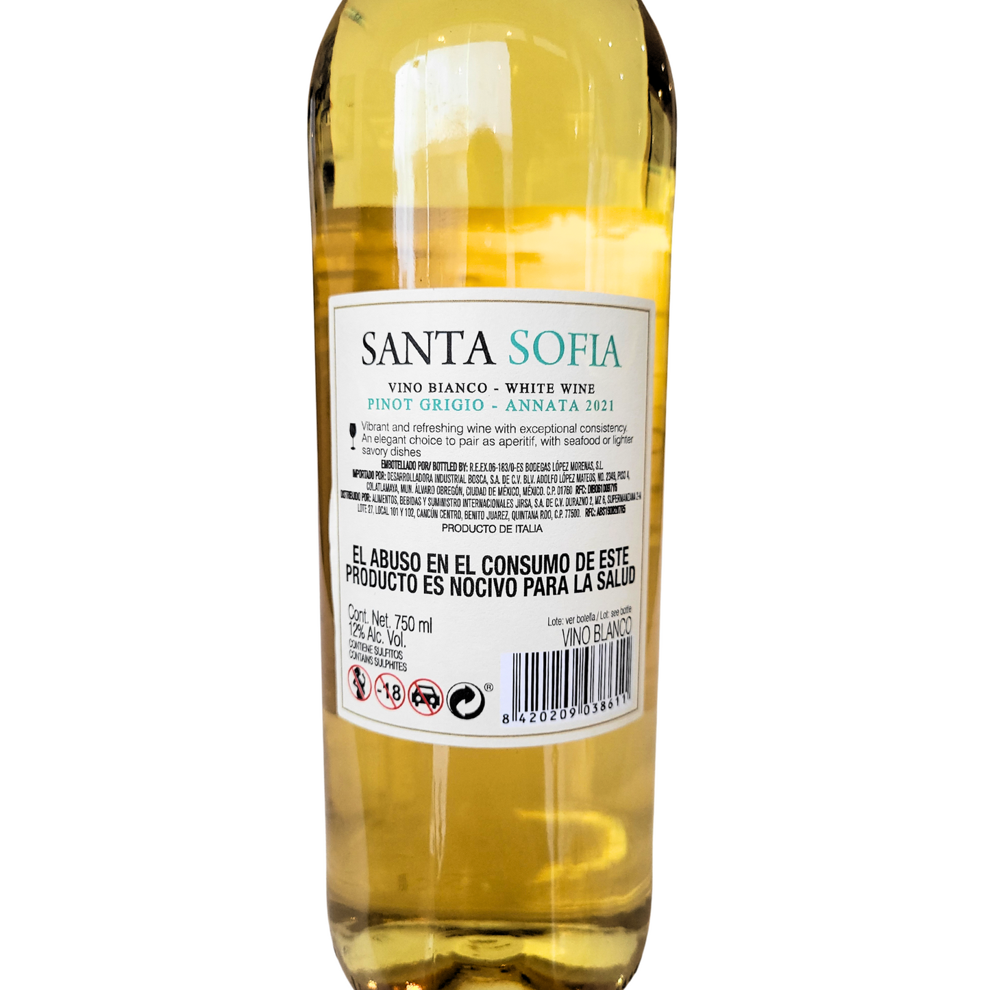 Vino Santa Sofia Pinot Grigio vino blanco 750ml