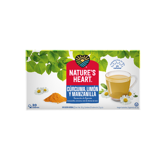 NATURE'S HEART TE - MANZANILLA LIMÓN Y CURCUMA