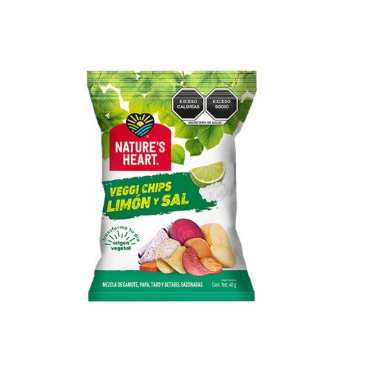 NATURE'S HEART VEGGI CHIPS - LIMON Y SAL 40GR