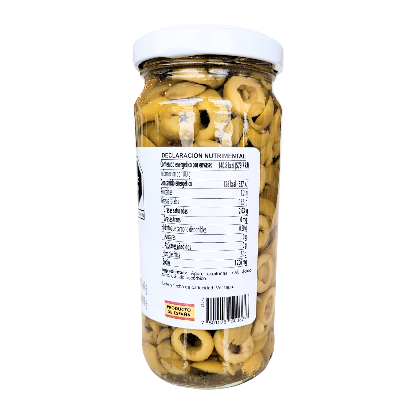 Sliced ​​green olives 240 gr