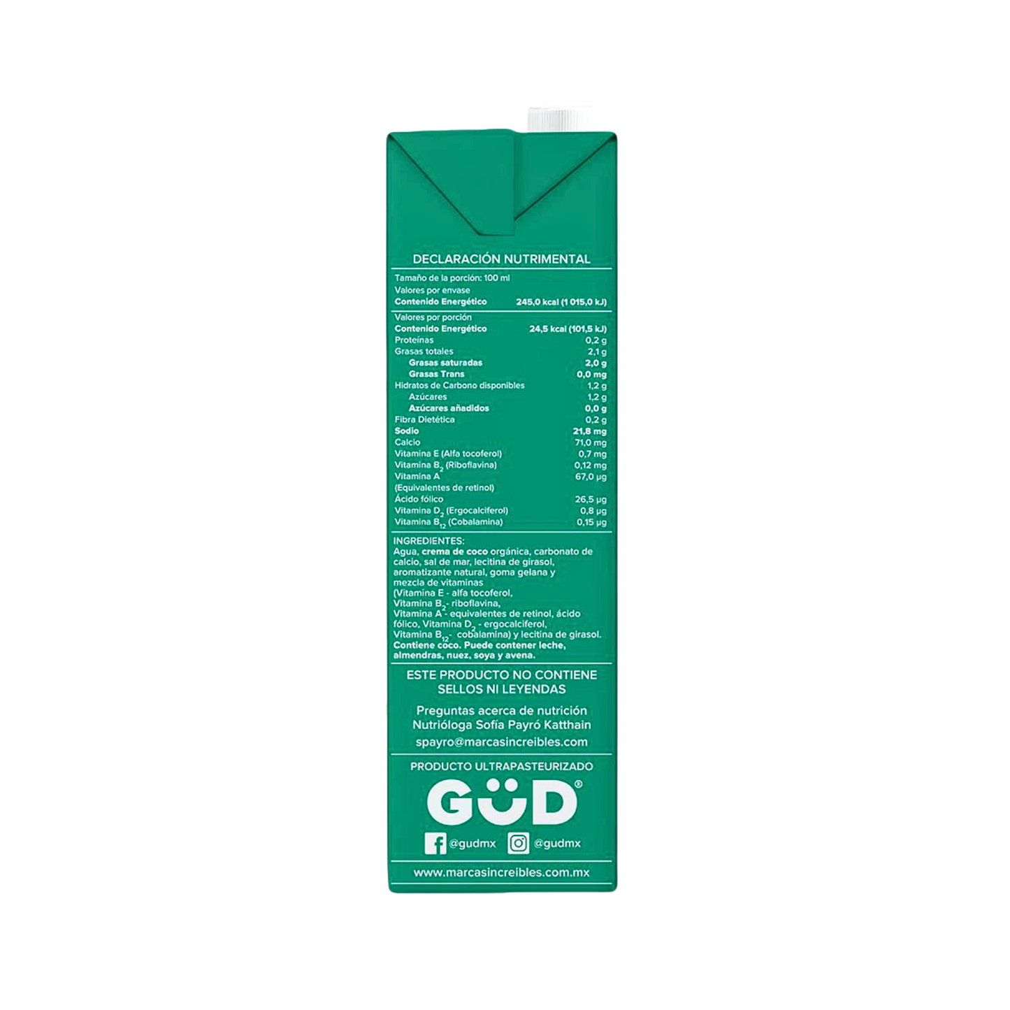 Güd coconut liquid food without sugar 1 ls