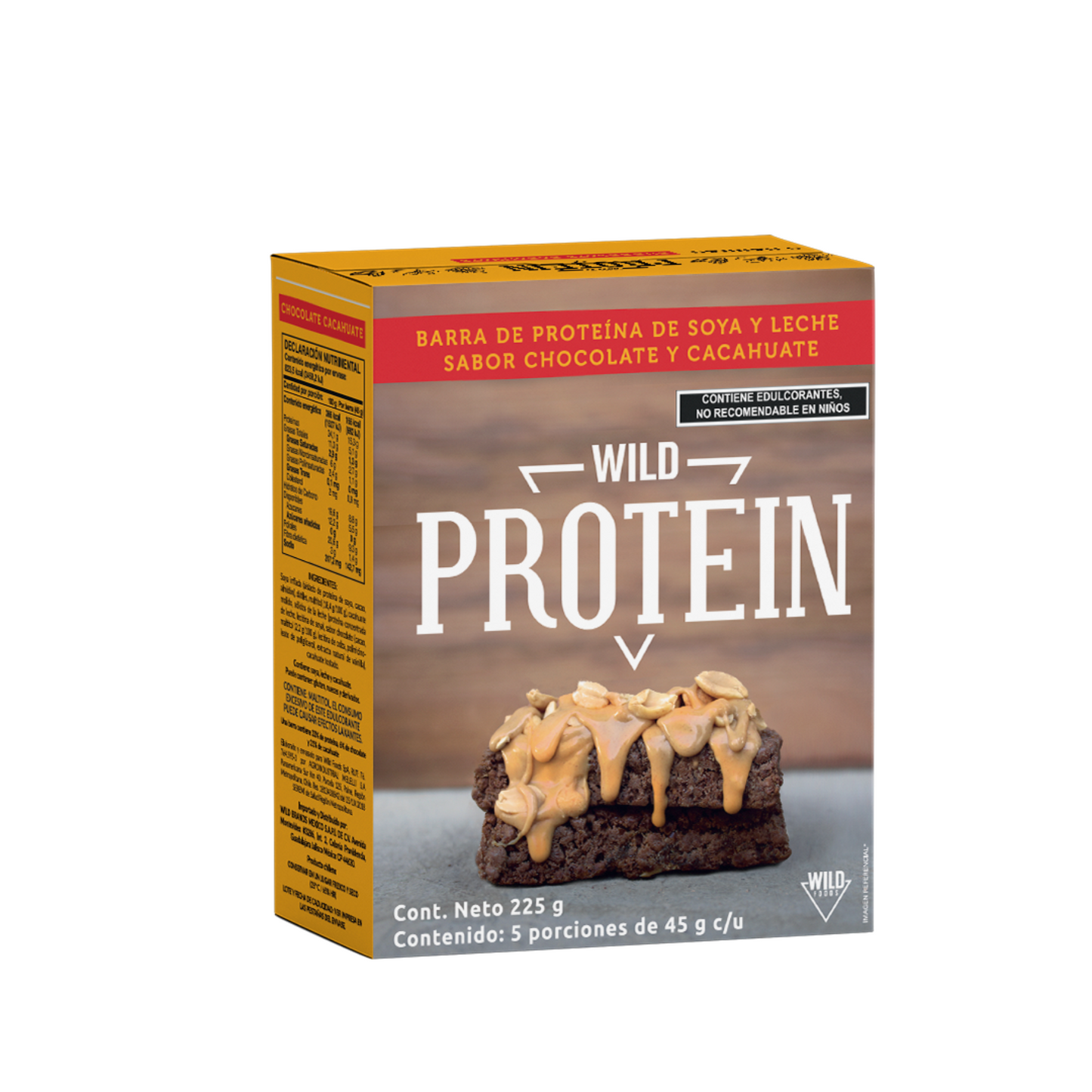 Chocolate peanut protein bar 5 pieces of 45gr