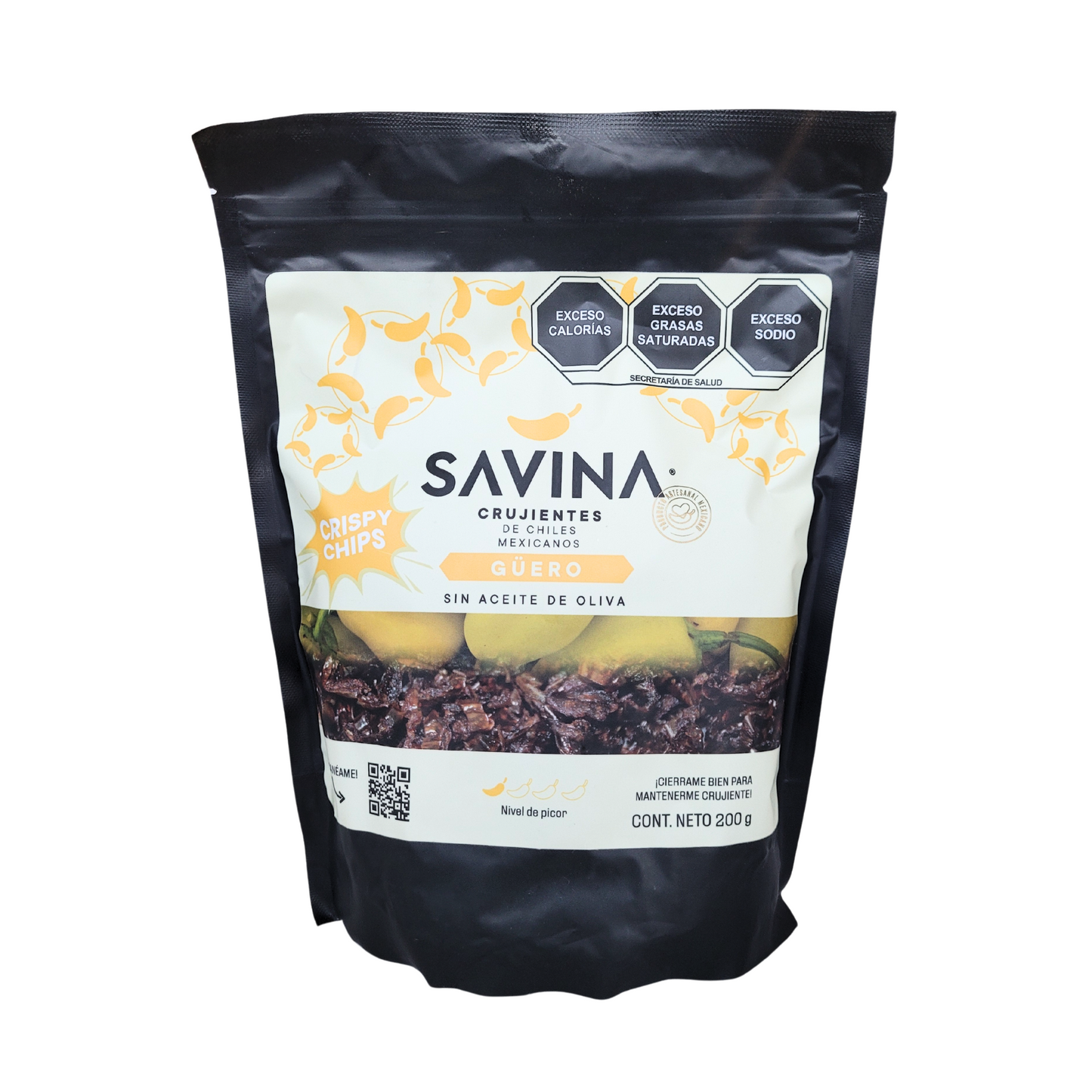 Crispy bag of savina güero chillies 200gr