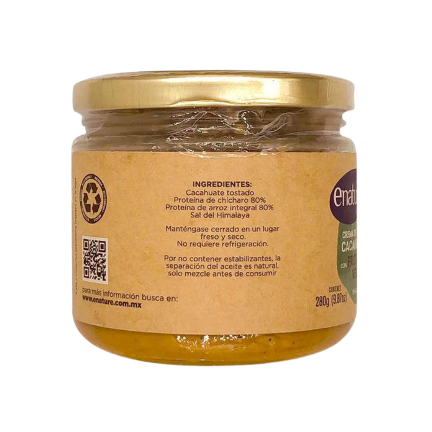 Crema de cacahuate con proteína 280 gr