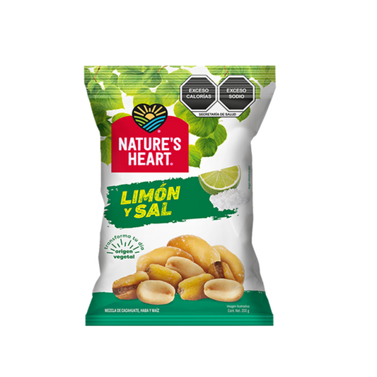 NATURE'S HEART CACAHUATES FULL FLAVOR - LIMON Y SAL 200 G
