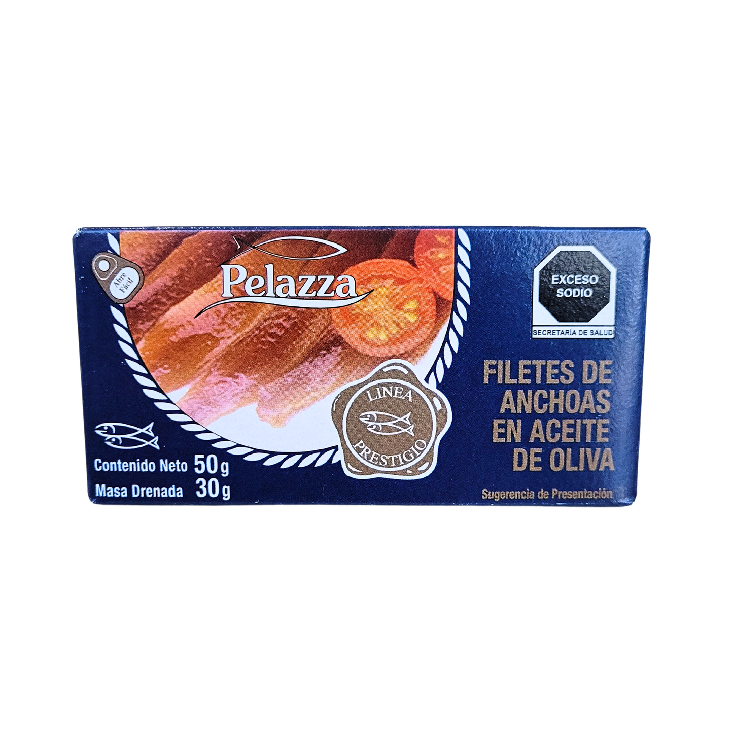 Filetes de Anchoas en aceite de oliva Pelazza Línea Prestigio 50gr