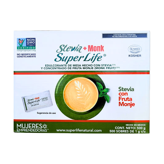 Stevia con frutos del monje 500 sobres de 1 gr