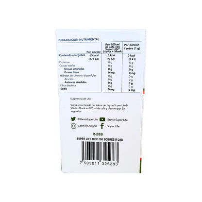 Stevia con frutos del monje 500 sobres de 1 gr