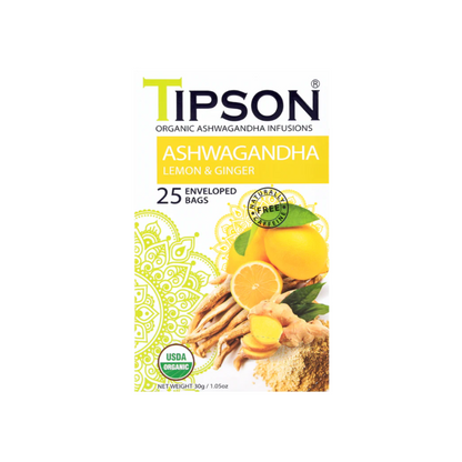 Ashwagandha lemon and ginger infusion 25 sachets