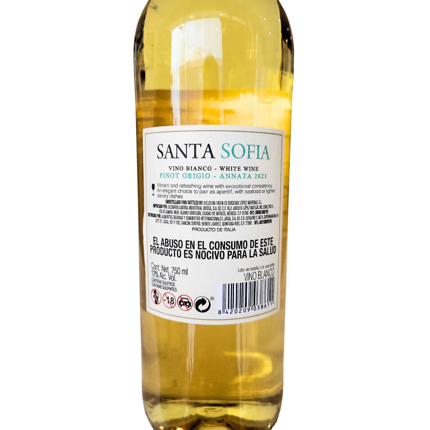 Santa Sofia wine pinot grigio white wine